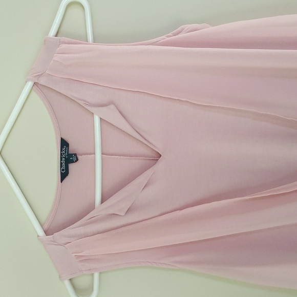 Chadwick's of Boston High Low Pleated Top S Dusty Rose - Picture 3 of 16